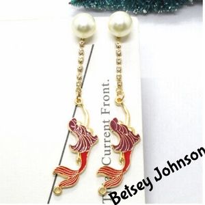 Cute Betsey Johnson Mermaid Pearl Earrings